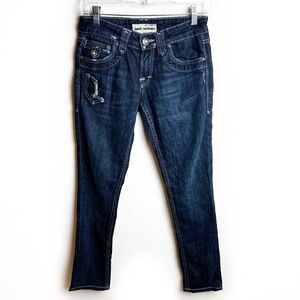 Jimmy Taverniti cropped dark wash jeans low rise size: 25